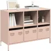Image de vidaXL Buffet rose acier