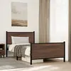 Image de vidaXL Cadre de lit en métal sans matelas chêne marron 100x190 cm