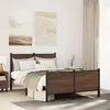 Image de vidaXL Cadre de lit en métal sans matelas chêne marron 137x190 cm