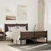 Image de vidaXL Cadre de lit en métal sans matelas chêne marron 137x190 cm