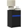 Image de vidaXL Table de chevet LED - Noir 38x34x61 cm