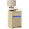 Image de vidaXL Armoire chevet LED chêne sonoma