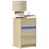 Image de vidaXL Armoire de chevet avec LED - Chêne sonoma