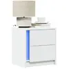Image de vidaXL Armoire de chevet LED - Blanc