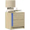 Image de vidaXL Armoires de chevet avec LED 2 pcs - Chêne sonoma