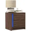 Image de VidaXL Armoire de Chevet avec LED - Chêne marron