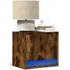 Image de vidaXL Tables de chevet murales LED 2 pcs - Chêne fumé