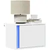 Image de vidaXL Table de chevet murale - LED Blanc