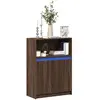 Image de vidaXL Buffet avec LED chêne marron - 72x34x100 cm