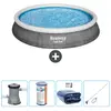 Image de Bestway Fast Set Piscine - 396 x 84 cm - Imprimé rotin