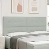 Image de vidaXL Tête de lit LED avec bandes LED Gris clair 200 cm Velours
