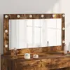 Image de vidaXL Miroir de vanité Rectangulaire Chêne fumé 100 x 55 x 18 cm