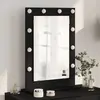 Image de vidaXL Miroir de vanité Rectangulaire Chêne noir 70 x 50 x 18 cm