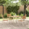 Image de vidaXL Chaise de jardin 4 pcs Bois Teck Massif et Acier Inoxydable