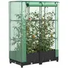 Image de vidaXL Jardinière surélevée avec housse - Aspect rotin