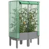 Image de vidaXL Jardinière Surélevée avec Housse - Aspect Rotin