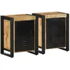Image de vidaXL Table de chevet 2 pcs - Bois de manguier