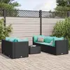 Image de vidaXL Salon de jardin 6 pcs - Noir