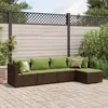 Image de vidaXL Salon de Jardin 5 pcs - Marron - Résine Tressée