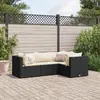 Image de vidaXL Salon de jardin 4 pcs - Noir