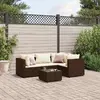 Image de vidaXL Salon de jardin 5 pcs - Marron résine tressée