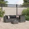 Image de vidaXL Salon de Jardin 5 pcs Gris Résine Tressée