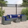Image de Salon de jardin vidaXL 6 pcs - Résine tressée grise
