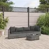 Image de vidaXL Salon de jardin 5 pcs avec coussins gris résine tressée