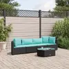 Image de VidaXL Salon de jardin 5 pcs   Noir