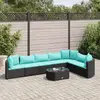 Image de Salon de jardin vidaXL 8 pcs - Résine tressée noire