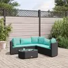 Image de vidaXL Salon de jardin 6 pcs - Noir
