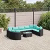 Image de Salon de jardin VIDAXL - 10 pcs - Coussins noir