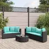 Image de vidaXL Salon de jardin 6 pcs - Noir