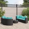 Image de vidaXL Salon de jardin 7 pcs Noir