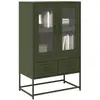Image de Buffet haut Vidaxl vert olive - 68x39x111,5 cm