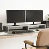 Image de vidaXL Support de moniteur Double - Gris