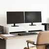 Image de vidaXL Support moniteur avec tiroirs - Blanc