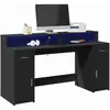 Image de VidaXL Bureau avec LED - Noir
