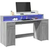 Image de vidaXL Bureau LED - Sonoma gris