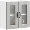 Image de vidaXL Armoire Murale Verre - Kalmar - 60x31x60 - Gris Sonoma