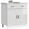 Image de vidaXL Armoire de Cuisine Porto - Blanc Brillant