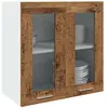 Image de vidaXL Armoire Murale de Cuisine avec Porte en Verre - Vieux Bois