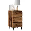 Image de vidaXL Table de chevet pieds métal - Vieux bois