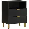 Image de vidaXL Table de Chevet Noir