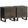 Image de vidaXL Tables Chevet Bois Manguier Noir