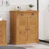 Image de vidaXL Armoire de salle de bain avec porte VIGO Marron et Marron Miel