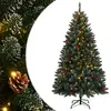 Image de VidaXL Sapin de Noël Artificiel LED - Vert et Blanc - 150 cm