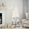 Image de vidaXL Arbre de Noël bois décoratif 120 cm - Blanc