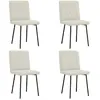 Image de Vidaxl Chaises à manger lot de 4 - Crème velours