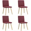 Image de Vidaxl lot de 4 chaises de salle à manger - Rouge Bordeaux Tissu